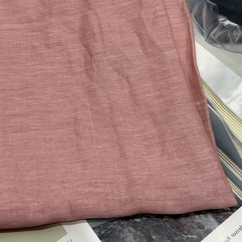 R3183#纯苎麻100支双色平纹面料