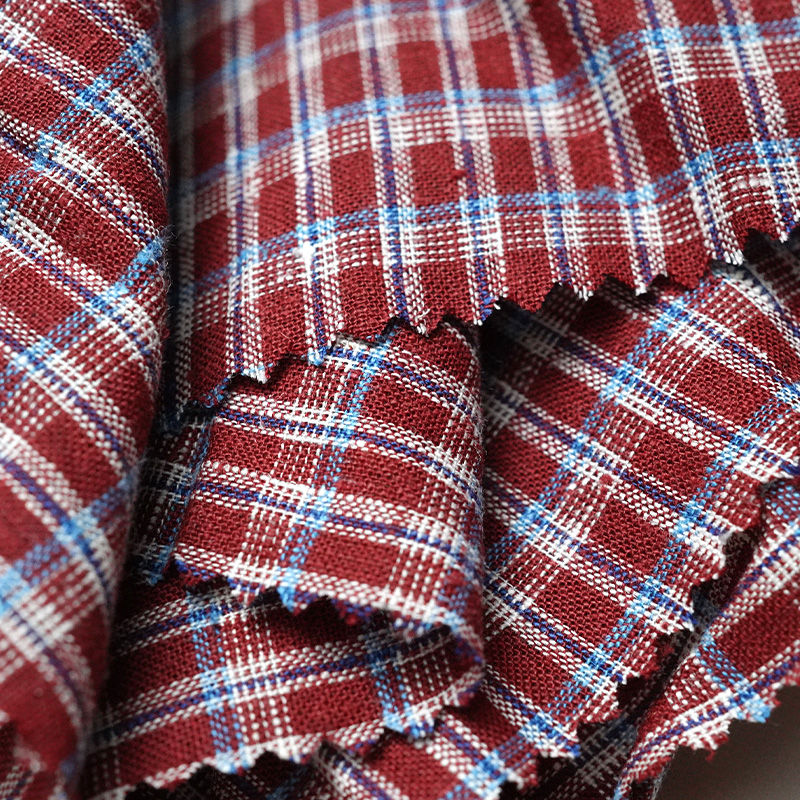 HOS3059#汉麻有机棉梭织格子衬衫面料